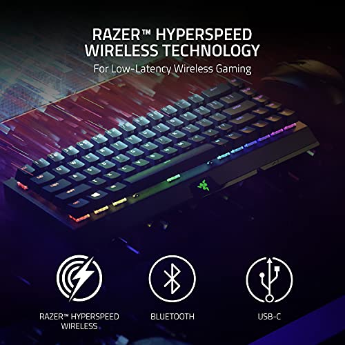 Razer BlackWidow V3 Mini Wireless Mechanical Gaming Keyboard, Yellow Switch | Linear & Silent, Doubleshot ABS Keycaps, Snap Tap, 200 Hr Battery - color: Yellow Switches - Linear & Silent, size: Mini Keyboard, style: Keyboard