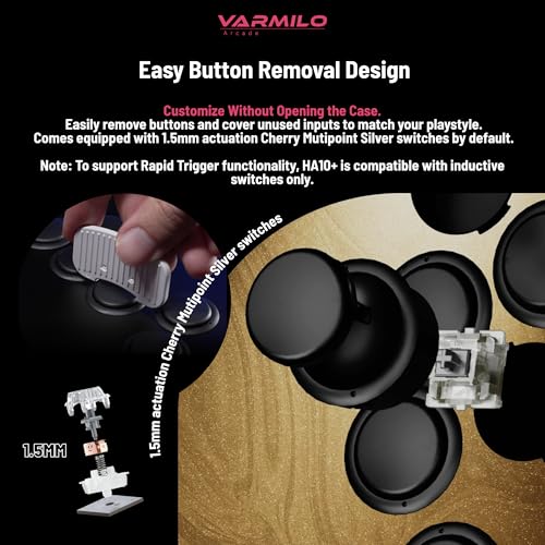 Varmilo HA10+ Rapid trigger All button arcade controller Leverless fight stick Two Versions Standard PC Only or Pro Compatible with PC PS4 PS5 Switch1 Switch2 (Sea Meloday, Standard (PC-Only))