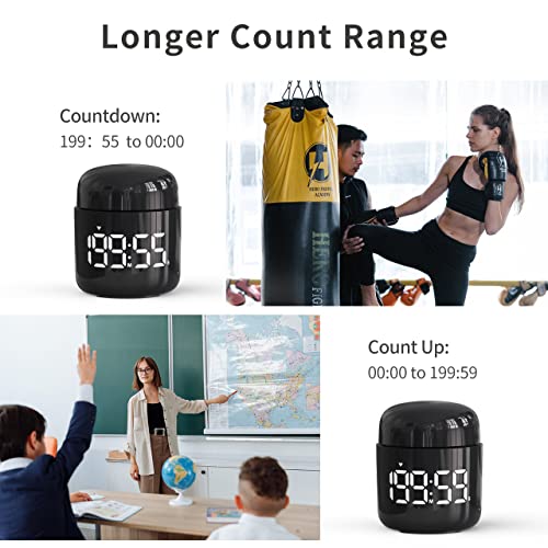 Digital Kitchen Timer,Countdown Countup Timer with Large LED Display Volume Adjustment,Timer for Cooking, Classroom Time for Kids and Teachers. (Black) - color: Black