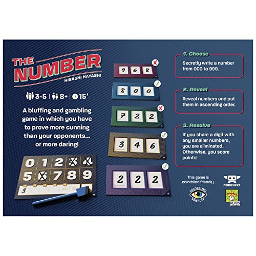 The Number Party Game - Fast-Paced Number Strategy Game, Fun Family Game for Kids & Adults, Ages 8+, 3-5 Players, 15 Minute Playtime, Made by Repos Production