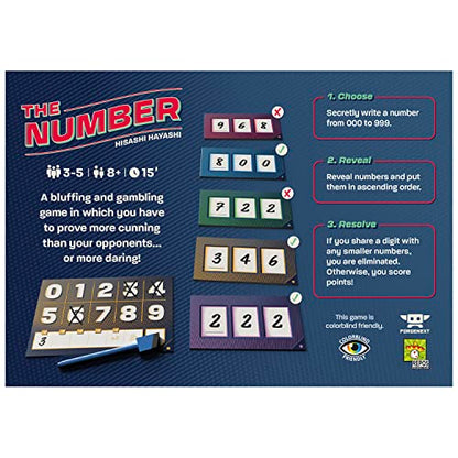 The Number Party Game - Fast-Paced Number Strategy Game, Fun Family Game for Kids & Adults, Ages 8+, 3-5 Players, 15 Minute Playtime, Made by Repos Production
