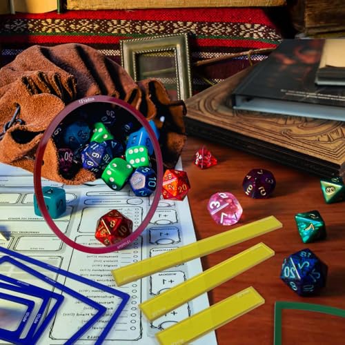 15 Pcs Area of Effect Spell Templates, DND Spell Templates, Acrylic Spell AOE Damage Template Set, Include 5 Cube 4 Circle 2 Cone 4 Line Templates, Tabletop RPG Gaming Accessories.
