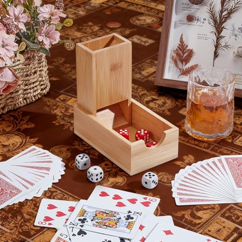 UNICRAFTALE Folding Dice Tower Wooden Dice Tray Foldable Die Roller Castle Rolling Case Portable Tabletop for Playing Games Rpg Organizer Gift Ready 5.5"x3.15"x1.83"