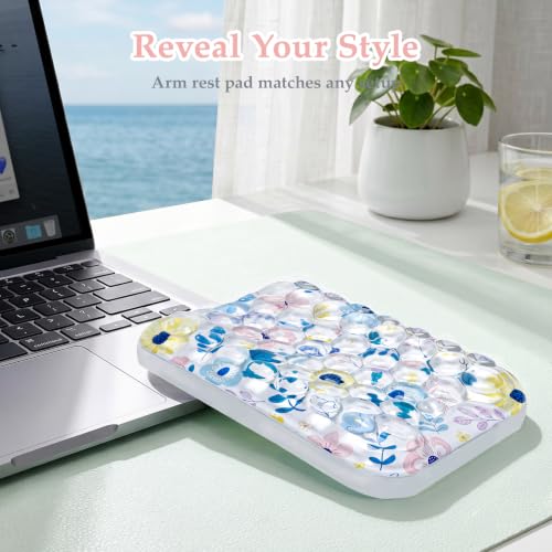 Ospelelf Gel Elbow Rest Pad, Ergonomic Arm Support for Desk, Daisy | Gel-filled Comfort for Summer Heat, Waterproof & Easy-clean, Ideal for Office Computer Use, Size: 6.29" × 4.33" × 0.98" - style: Daisy