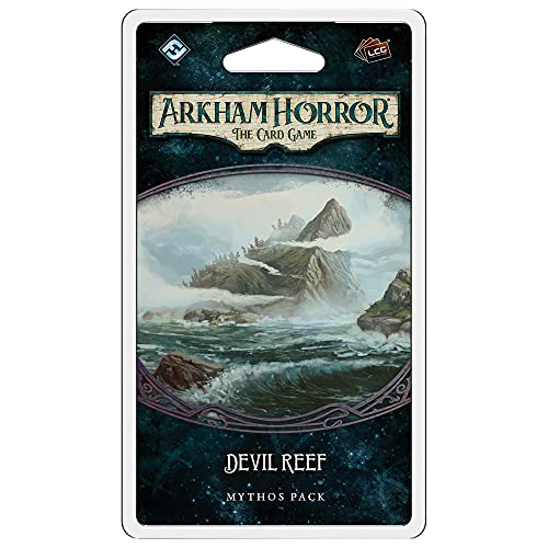 Arkham Horror The Card Game Devil Reef MYTHOS PACK | Horror Game | Mystery Game | Cooperative Card Game for Adults | Ages 14+ | 1-2 Players | Average Playtime 1-2 Hours | Made by Fantasy Flight Games - size: Mythos Pack, style: Devil Reef