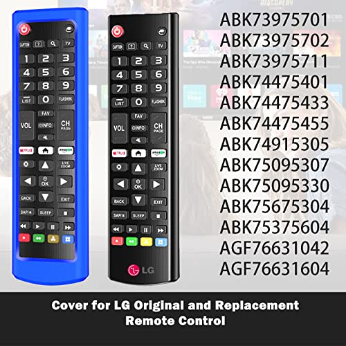 Case for LG TV Remotes, Remote Cover for LG Smart TV Remote Control AKB75095307 AKB75375604 AKB74915305 Original, Replacement Silicone Skin Sleeve Blue - color: Blue