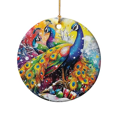 Raccoon as a Thief in a Steampunk City Graffiti Art Design 1 Ceramic Ornament For Home Decorations Xmas Tree Hanging Ornament Gifts for House Warming Keepsake - size: Circle, style: Style 3