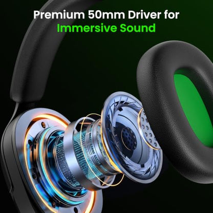 GlomTheia Flare X Wired Gaming Headset with Mic for Xbox Series S/X PS5 PC | 50mm driver, Flip-to-mute cardioid mic, 3.5mm audio jack
