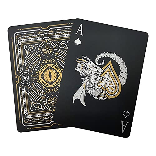 ACELION Waterproof Playing Cards, Plastic Playing Cards, Deck of Cards, Gift Poker Cards (Black Dragon) - color: Black Dragon