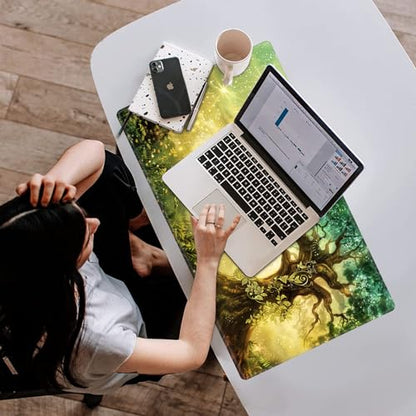Card Playmat 70 x 40 cm Game Mats Tabletop Magic for MTG/TCG Cards, Trading Card Game Playing Stitched Commander Deck Gaming Desk Duel Mat Card Gameplay Mats, Ancient Tree of Life - color: Ancient Tree of Life, size: 27.5"X15.7"