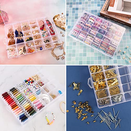 Bead Organizer Storage 36 Grid Jewelry Tackle Craft Box Adjustable Dividers - color: 1 Pack