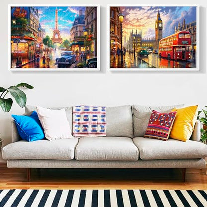 2 Pack Puzzles for Adults 1000 Pieces-Big Ben and Eiffel Tower Difficult Jigsaw Puzzles for Adults,Hard Jigsaw Puzzle Decorations DIY Leisure Game Toy Suitable Family Friends(27.5x20 inches) - style: Big Ben and Eiffel Tower