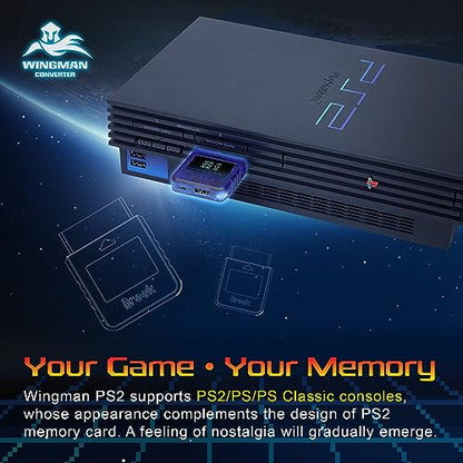 Brook Wingman PS2 Starry Blue Converter - Special Retro Consoles Converter for XB Series X|S, One, 360, Elite 1&2 and PS5/PS4/PS3, NS Pro Controller on PS2/ PS1/ PS Classic Consoles (Starry Blue) - color: Starry Blue