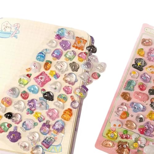3D Cute Mini Puffy Stickers,6 Sheets 300+Kawaii Air Decorative Stickers HEYFUMMAI for Phone Case Or DIY Planners Notebooks Scrapbooks Handbooks Decoration ﻿ - style: 6PCS Stickers