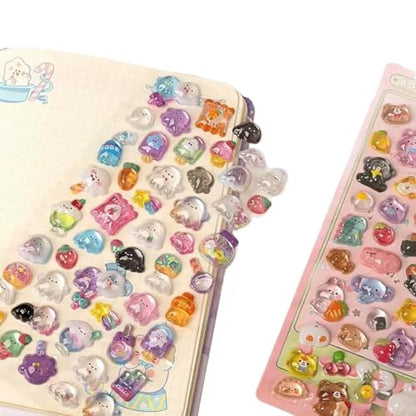 3D Cute Mini Puffy Stickers,6 Sheets 300+Kawaii Air Decorative Stickers HEYFUMMAI for Phone Case Or DIY Planners Notebooks Scrapbooks Handbooks Decoration ﻿ - style: 6PCS Stickers