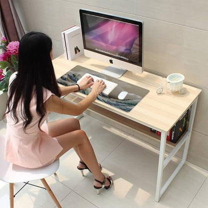 Japanese Wave Large Gaming Mouse Pad Desk Pad, 27.5x11.8in The Great Wave Off Kanagawa Extended Desk Mat with Stitched Edges, Non-Slip Waterproof Rubber Base for Office, Computer & Laptop - color: Waves