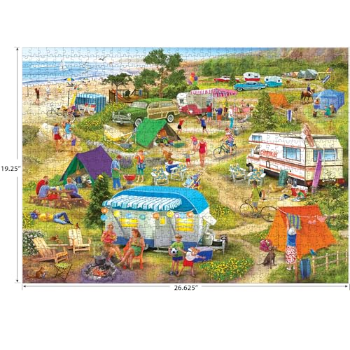 RoseArt Bigelow Country Seaside Cramped Grounds 1000 Piece Jigsaw Puzzle | 26.625" x 19.25" Finished Size, Fully Interlocking Pieces, Bonus Poster Included, Made in USA - style: Seaside Cramped Grounds