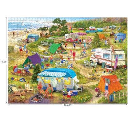 RoseArt Bigelow Country Seaside Cramped Grounds 1000 Piece Jigsaw Puzzle | 26.625" x 19.25" Finished Size, Fully Interlocking Pieces, Bonus Poster Included, Made in USA - style: Seaside Cramped Grounds