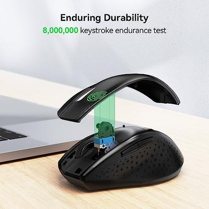 TECKNET 2.4G Wireless Mouse, 4800 DPI Ergonomic Computer Mouse, USB, Black | Mouse for Laptop with USB Receiver, 6 Adjustable DPI, Quiet Click, 30-Month Battery, 6 Button, Portable for PC Chromebook Mac - color: Carbon Black