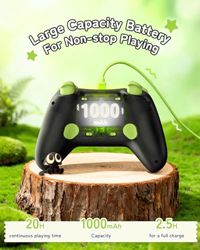 GeekShare Hall Effect Switch Controller for Switch 2/1/OLED/Lite, PC Steam, Mobile | Wireless Bluetooth & Wired, 1000mAh Battery, 6-Axis Gyro, Dual Vibration, RGB Light - The HEI Series - size: Controller only