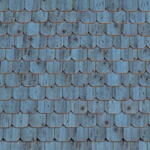 Wooden Roof Shingle Strips for 1:12 Scale Dollhouse Roof | Set of 25 Strips, REDUCIO! - color: Aged Wood Blue