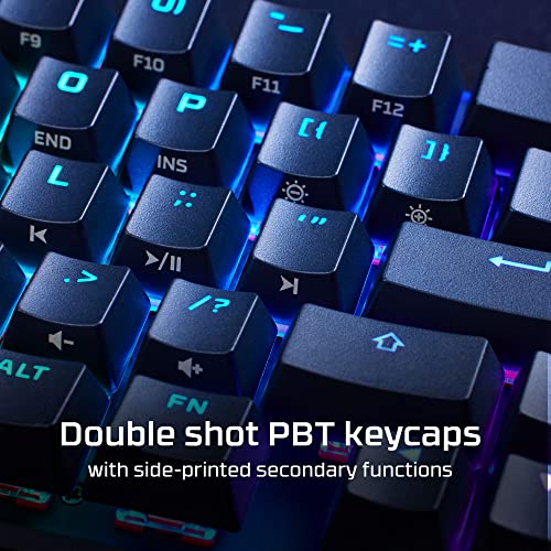 HyperX Alloy Origins 65 - Full Size Mechanical Gaming Keyboard Red Switch RGB LED Backlit Double Shot PBT Keycaps Computer Gamer Wired Linear Keyboard for PC Xbox PlayStation, Black (Renewed)