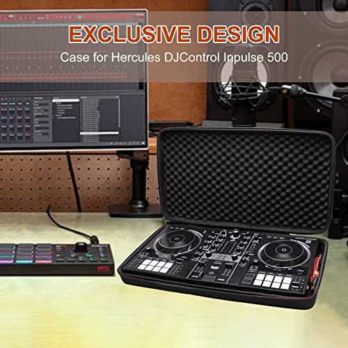 LTGEM DJ Controller Case for Hercules DJControl Inpulse 500 / Hercules DJControl Inpulse 300 MK2 - Hard Storage Travel Protective Carrying Bag - size: Hercules Inpulse 500