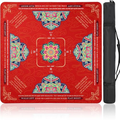 Non-Slip 31.5x31.5in Noise Reducing Mahjong Mat, Brocade Splendor | Waterproof Foldable Game Table Pad for Mahjong, Poker, Cards, Board Games & Dominoes - style: Brocade Splendor