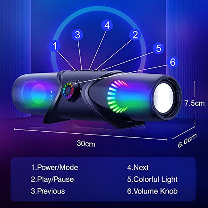 WolfLawS Computer Speakers,Bluetooth SoundBar,Computer Speakers for Desktop Monitor with RGB Light,PC Speakers with Subwoofer,USB Powered Sound Bar for Laptop 3.5mm Headphone Jack