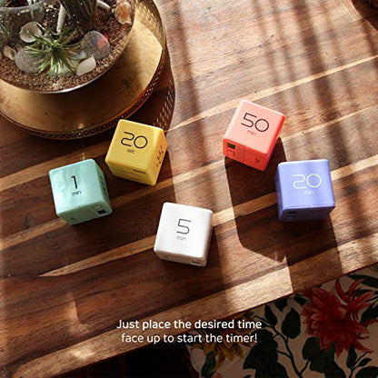 mooas Cube Timer, Flip, Block, Productivity, Time Management (Yellow) | 10/20/30/60 Sec Countdown Timer, Battery Operated, 2-Level Alarm Vol, Easy to Use, ADHD, Exercise, Study, Cooking - color: Yellow