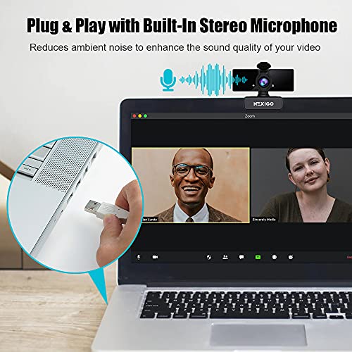 NexiGo 1080P Business Webcam Kits, N660 HD Web Camera with Microphone and Privacy Cover, Software Control, Enhanced Video Conference Lighting Kit with Webcam Style Clip, for Zoom/Skype/Teams