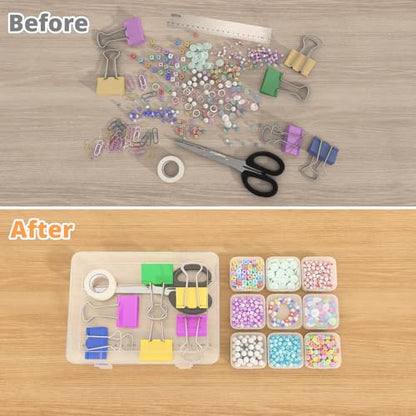 Mathtoxyz Bead Organizer Box, 30Pcs Small Beads Organizers and Storage Plastic Cases Mini Clear Dimond Storage Containers Boxes with Hinged Lid and Rectangle for Bracelet Making DIY Jewelry Craft Nail - size: Clear - 1P