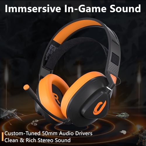 Jeecoo G90 Gaming Headset with Microphone for PC PS4 PS5 - Low-Latency 2.4G Wireless & Bluetooth V5.3, Superb Stereo Sound, Lightweight & Comfortable Over-Ears Gaming Headphones (Not for Xbox)