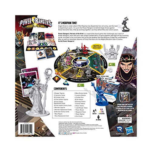 Renegade Game Studios Power Rangers: Heroes of The Grid for 14 years | Cooperative Strategy Game for 2-5 Players, Includes Miniatures and Combat Cards, Save Angel Grove from Rita Repulsa