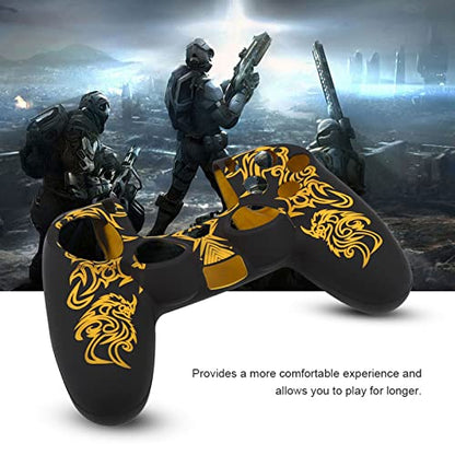 Silicone Controller Skin for Silicone Protective Cover Anti-Slip Gaming Controller Case Replacement for Gamepad Controller Skin Cover (Black and Yellow)