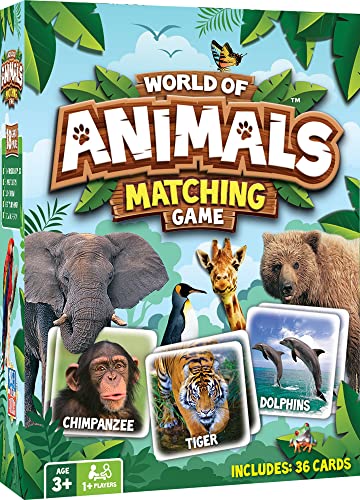 MasterPieces Kids Games - World of Animals Matching Game - Game for Kids and Family - Laugh and Learn - style: World of Animals
