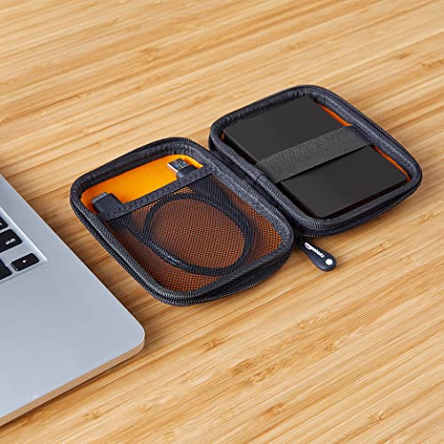 Amazon Basics Small Hard Shell Portable External Hard Drive Carrying Case with Mesh Pocket for My Passport Essential, Black - style: My Passport Essential Case