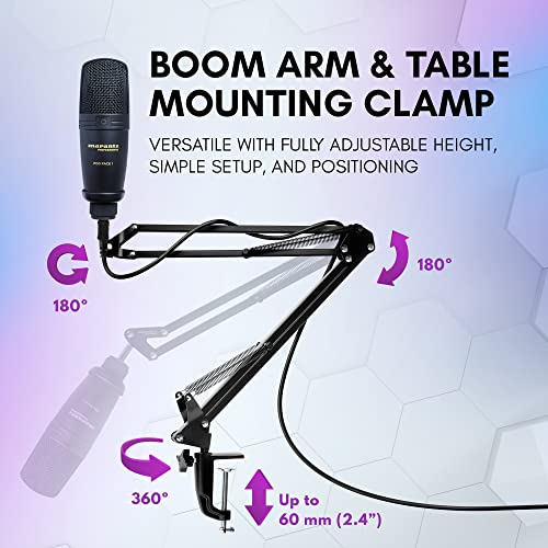 Marantz Professional Pod Pack 1 USB Condenser Microphone Kit for Gaming, Streaming and Podcasting with Built-In Audio Interface, Adjustable Boom Arm and Desk Clamp, Plug-and-Play - style: USB Mic w/ Boom Arm