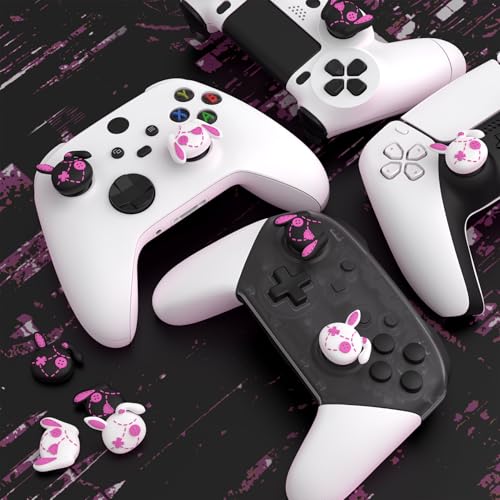 PlayVital Cute Thumb Grip Caps for ps5/ps5 Edge Controller, Joystick Caps for Switch 2 Pro/Switch Pro Controller, Thumbstick Cover for Xbox Series X/S, Elite Series 2, Xbox One - Lovely Punky Bunnies - color: Lovely Punky Bunnies