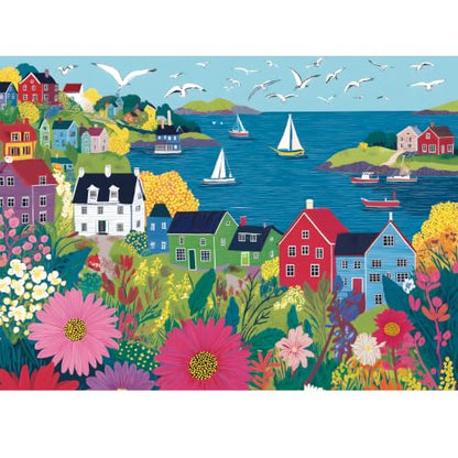 300 Piece Puzzles for Adults Kid,Large Piece Seaside Harbor Sailboat Puzzle
