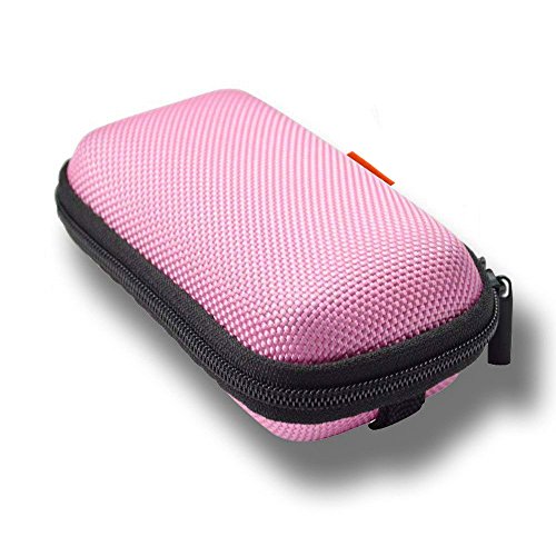 Earphone Earbud Carrying Case Holder - Lightweight Mini Universal Storage Pouch Bag for Wired Earbuds, Airpods, Bluetooth Headset, Wall Charger Adapter, USB Cable, Cell Phone Accessories - Pink - color: Pink