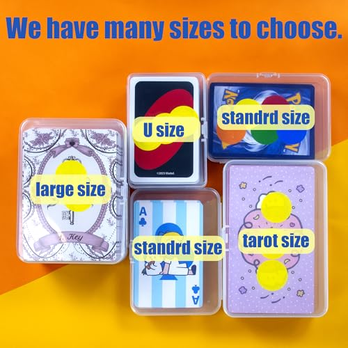 JINUPHION 8 Pcs Playing Card Case, Small Clear Box, Plastic Deck Box, Card Deck Holder, Game Card Storage Organizer (8 pcs Standard) (No Cards) - size: 8 pcs Standard