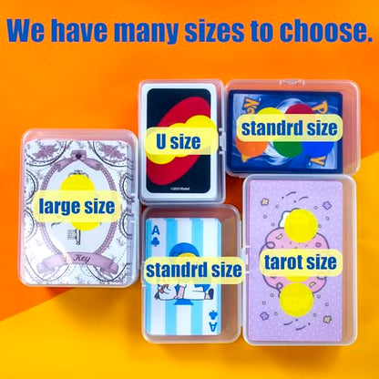 JINUPHION 8 Pcs Playing Card Case, Small Clear Box, Plastic Deck Box, Card Deck Holder, Game Card Storage Organizer (8 pcs Standard) (No Cards) - size: 8 pcs Standard