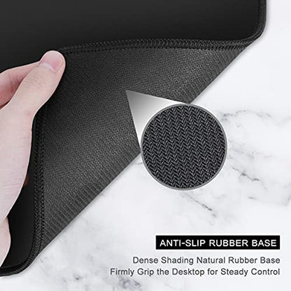 Auhoahsil Extended Mouse Pad, XXL Gaming Mouse Pads, Large Big Mousepad Laptop Computer Keyboard Mat Desk Pad with Non-Slip Base and Stitched Edge for Gaming Office, 35.5 x 15.7 inch, White Marble - color: 25 White Marble, size: XXL - Extended size 35.6”x