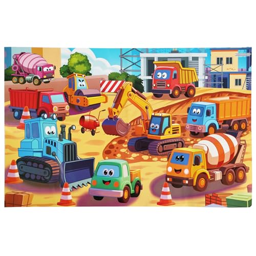 100 Piece Puzzles for Kids Ages 4-6 6-8 8-10, 100 Piece Construction Site Learning Educational Jigsaw Puzzles, Vehicle Kids Puzzles Ages 5-8 Gifts for Girls Boys - Every Piece is Unique - color: Construction Vehicle
