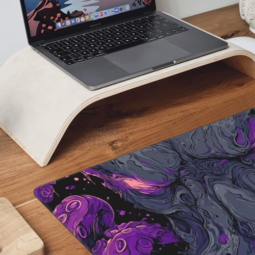Large Gaming Mouse Pad with Purple Octopus Abstract Art Design, 35.4" x 15.7", for Gaming, Office and Travel - color: octopus