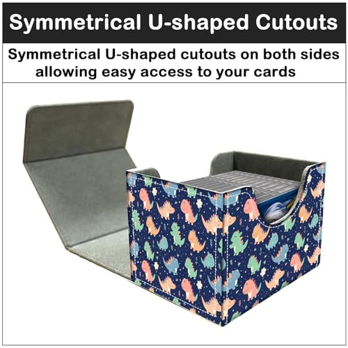 Card Deck Box for MTG Trading Cards with Magnetic Closure,Premium Card Storage Box Case Cover for TCG CCG Magic Cards,Dinosaur Pattern - color: Dinosaur Pattern