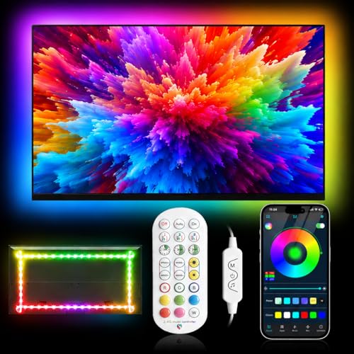 Daymeet LED Lights for TV, 9.8FT RGB TV LED Backlight for 32-43 inch TVs, USB Strip Lights Behind TV, Color Changing Sync with Music, Bluetooth App Controlled Led Lights for Bedroom Gaming Home Decor - color: Dreamcolor, size: 9.8FT