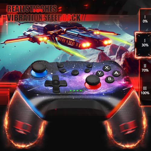 AceGamer【Upgraded Wireless Controller for Nintendo Switch/Lite/OLED/Windows, [No Drifting] Hall Effect Joystick for Nintendo Switch Controllers with Wake Up/Turbo/Vibration/Back Buttons (Galaxy) - color: Galaxy