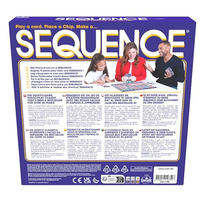 SEQUENCE- Original SEQUENCE Game with Folding Board, Cards and Chips by Jax ( Packaging may Vary ) White, 10.3" x 8.1" x 2.31"